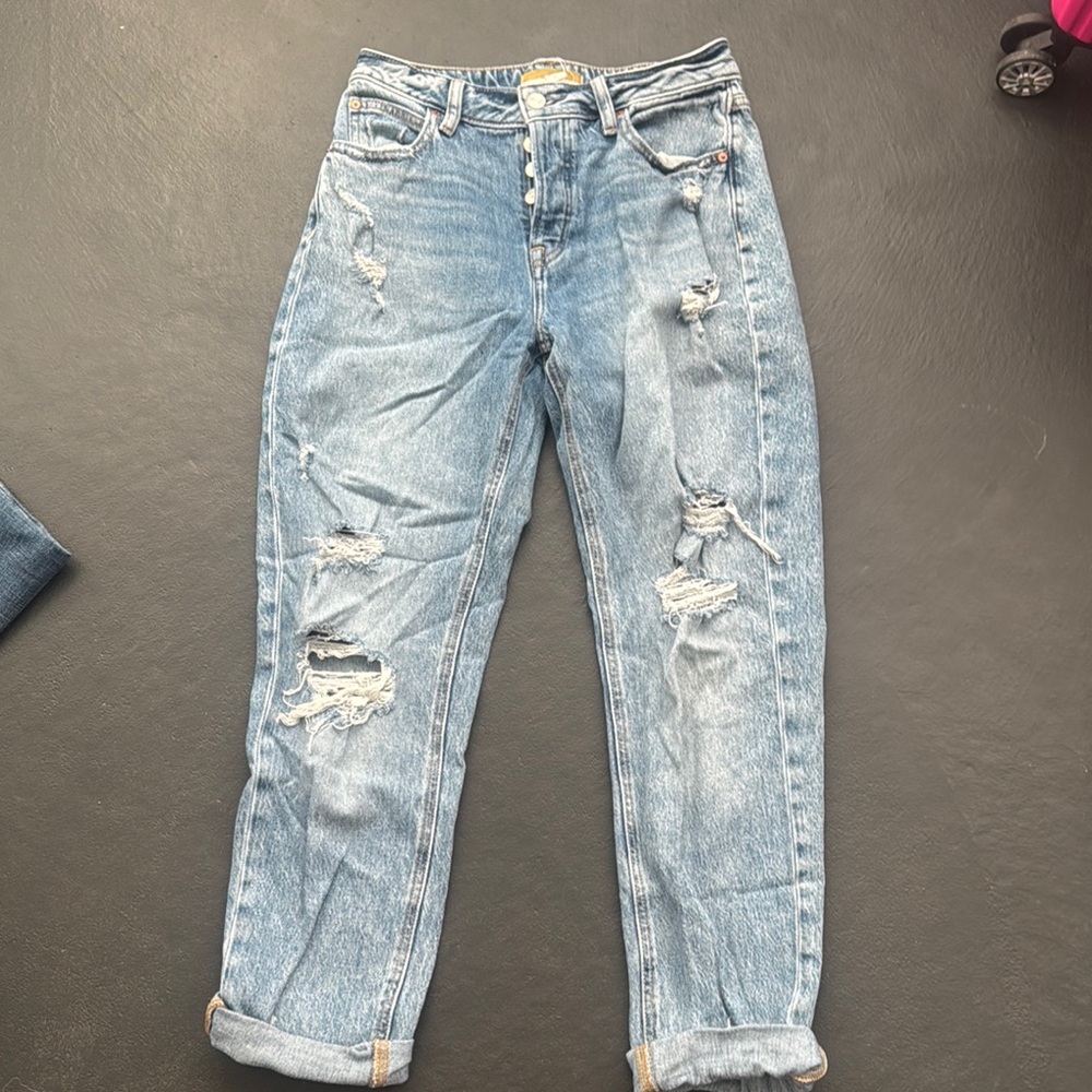 Women's Blue Distressed Jeans